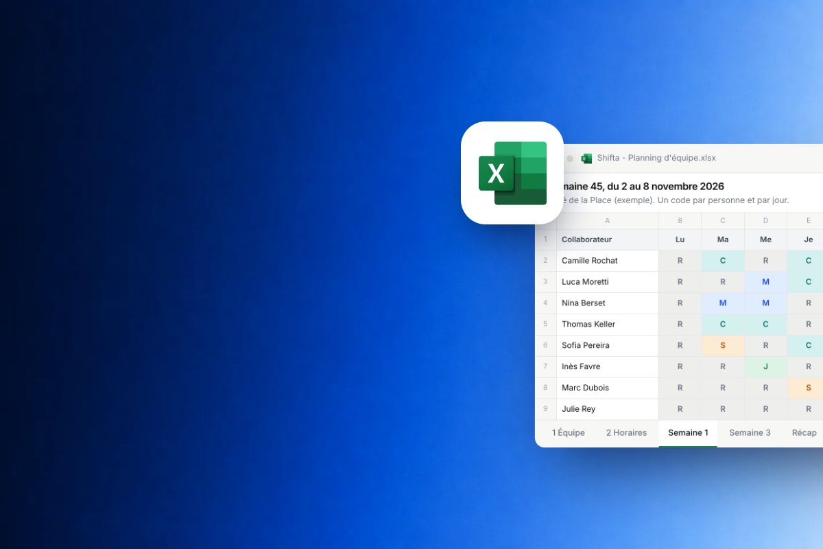 Modèle de planning Excel gratuit pour votre équipe